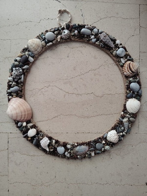 Wreath with seashells handmade decorative