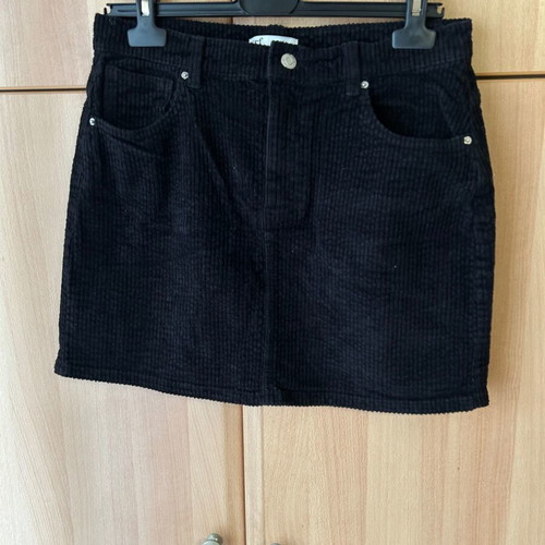 Zara mini skirt corduroy like new, black, size L