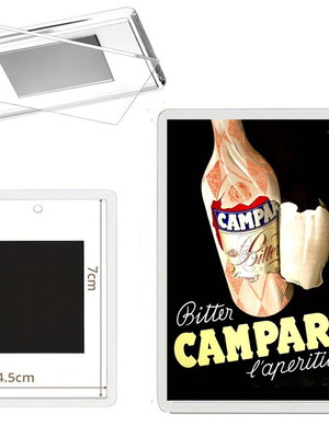 Μαγνητάκι Campari νέο, ρετρό συλλεκτική διαφήμιση με ακρυλική κορνίζα