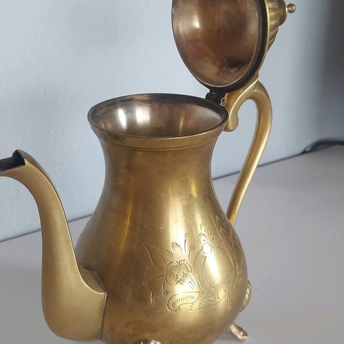 Vintage brass pitcher decorative used