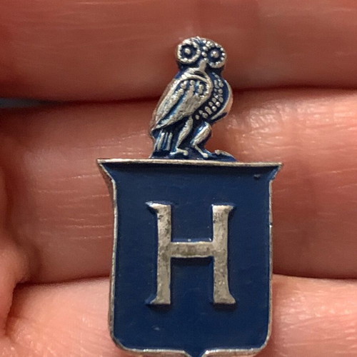 Gymnasion H badge and pin used, vintage