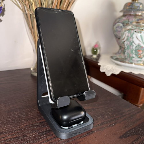 3D Printed Mobile Phone Stand with Headphone Holder new