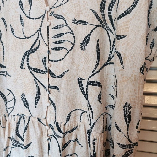 Gofre tunic dress H&M like new, white and beige, size M