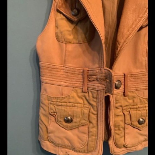 Anna Rita leather vest used, small, made of genuine leather
