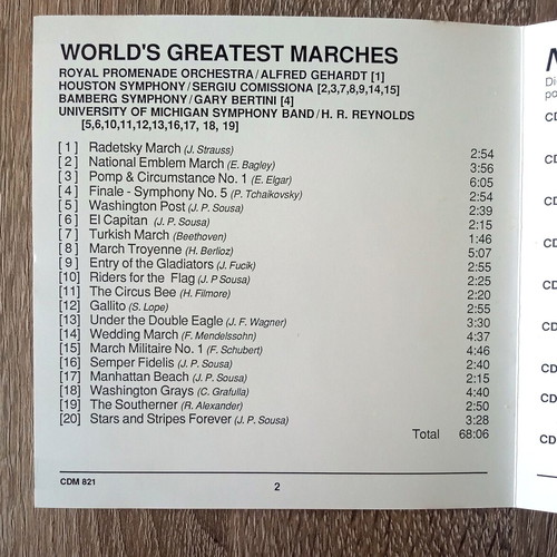World's Greatest Marches CD used, classical music