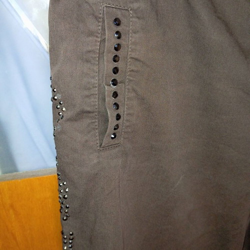 BSB Vintage Capri Pants Large Y2K Style with Strass and Adjustable Cuffs