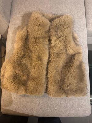 Zara fur vest new, beige brown, size XL
