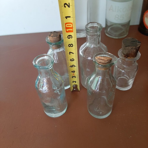 Set of 15 vintage pharmacy glass bottles