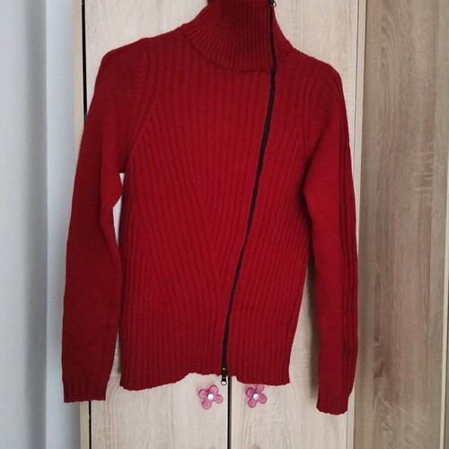 Vest with zipper like new, red, size M