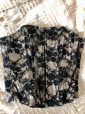 Evening lace corset like new, size M, black and beige