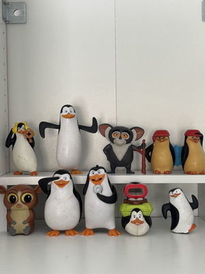 Penguins of Madagascar figures used, pack of 10 collectible toys