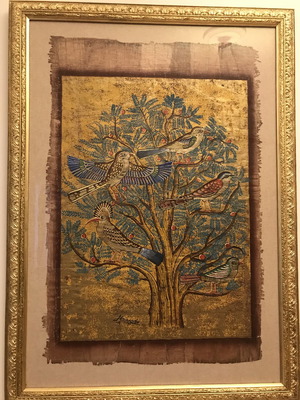 Painting 'The Tree of Life' used, Mourad, papyrus with natural colors