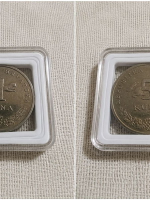 Croatia Coin Collector Lot, 1 Kuna & 5 Kuna Cupronickel