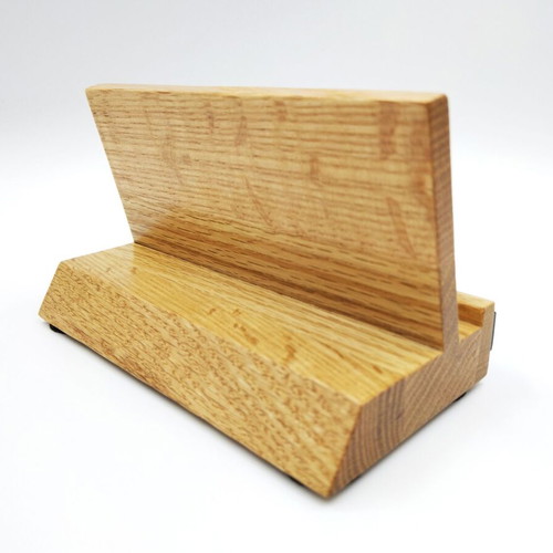 Wooden 'NOW PLAYING' vinyl record stand, handmade oak