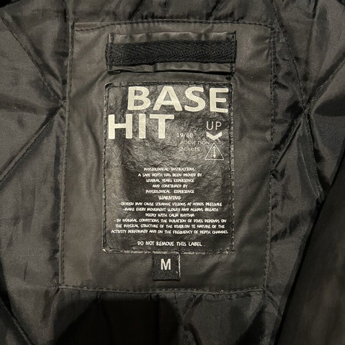 Base Hit black parka jacket, medium, detachable belt and hood