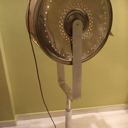 Floor lamp with washing machine drum, art project like new