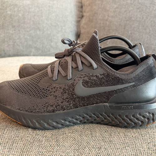 Nike Epic React ID sneakers used, black gum sole size 45