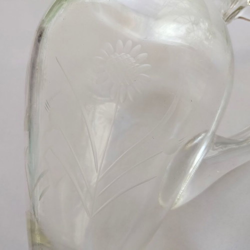 Cut glass pitcher used with minor wear