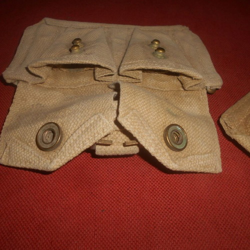 English Canvas Pouches for Lee-Enfield Cartridges used, 1943 WWII, set of 2