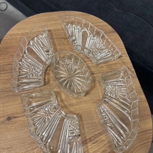 Crystal set of 5 serving bowls