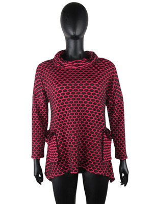 Joseph Ribkoff blouse size M like new, pink and black with collar and pockets