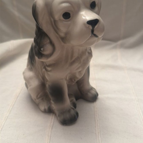 Vintage 1960s Spaniel Dog Figurine used, ceramic mid-century decor