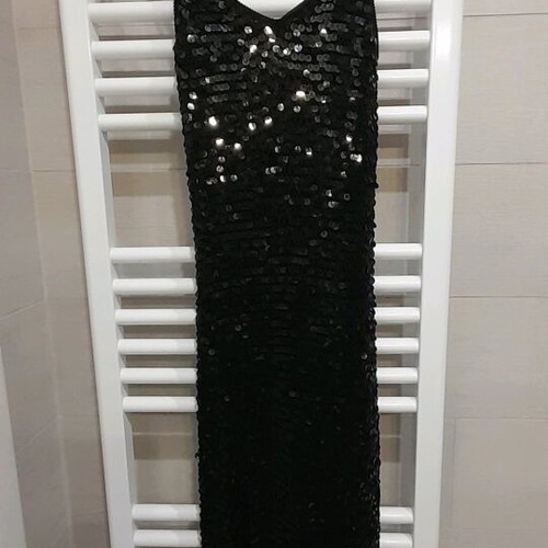 Zara black evening dress like new with sequins, size M
