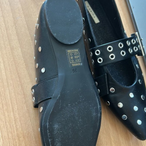 Corina black ballerina shoes size 39 new with studs