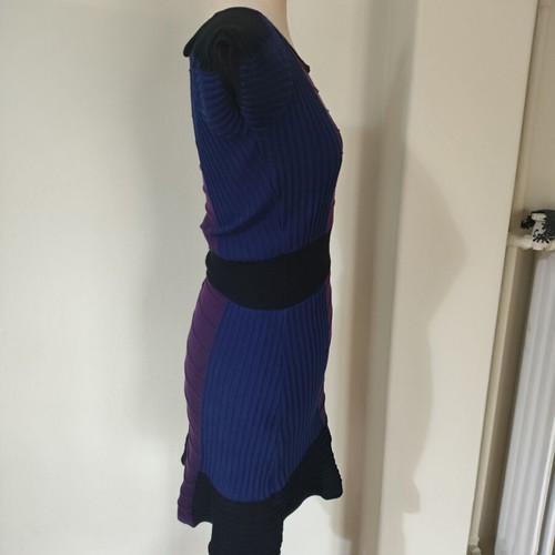 Sandro Paris cotton mini dress with crochet and color blocks, size S