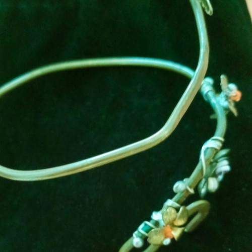 Vintage early 90's brass armlet like new with floral design