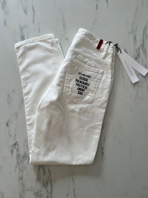 Avery White Statement Salt & Pepper Jeans pants new, size 24