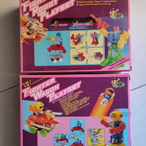 Neon Kid Fighter Wagon Playset vintage, 2 pieces from the 80s used