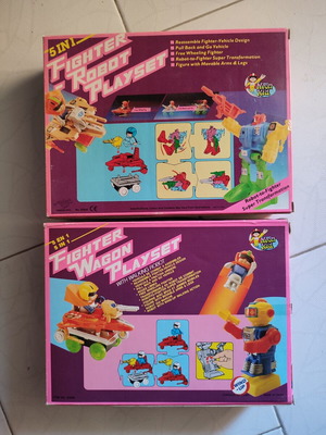 Neon Kid Fighter Wagon Playset vintage, 2 τεμάχια της δεκαετίας του '80 μεταχειρισμένο