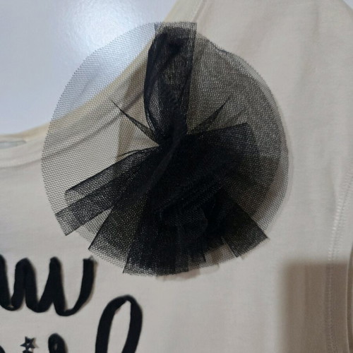 Mango short-sleeve blouse like new, size M/38, black/beige