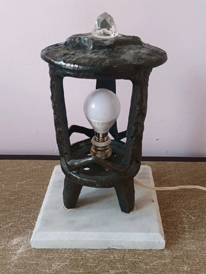 Solid brass lamp used on marble base