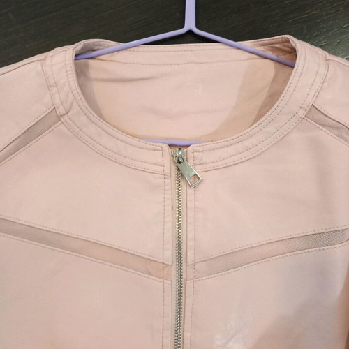 Pink faux leather jacket new, women's size 48 with lining