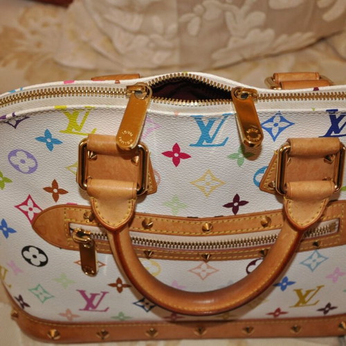 Louis Vuitton Alma PM Murakami white limited edition handbag like new