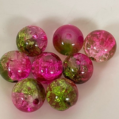 Glass crackle beads like new, pack of 4 bags