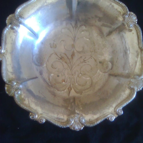Silver-plated serving trays set of 3 with spatula and knife