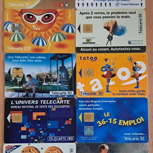 French phone cards used, lot of 103 different