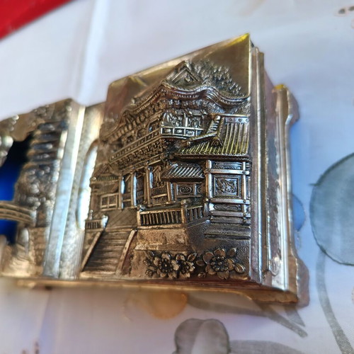 Japanese Silver Plated Smoking Set used with Detachable Ashtray 1950–1955