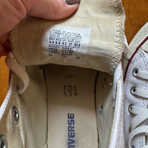 Converse white leather women's shoes used, size 37