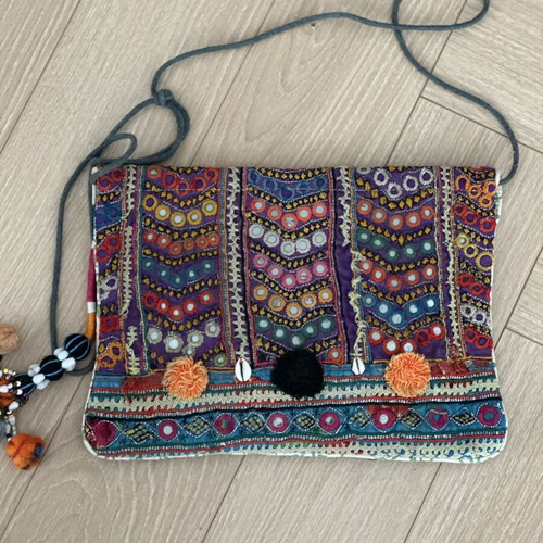 Boho Ethnic Crossbody Bag and Clutch with Embroidery like new