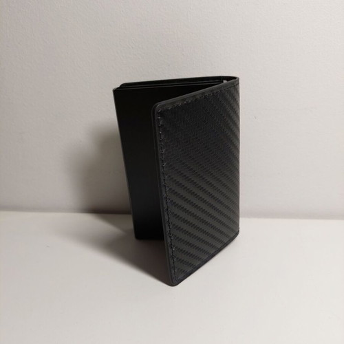 Wallet card holder with carbon fiber look and metal pop-up mechanism new