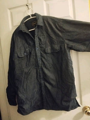 Champion denim-style jacket used, men's large, blue
