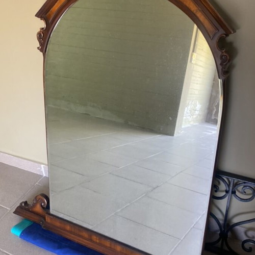 Wooden mirror used, height 120 cm, width 116 cm