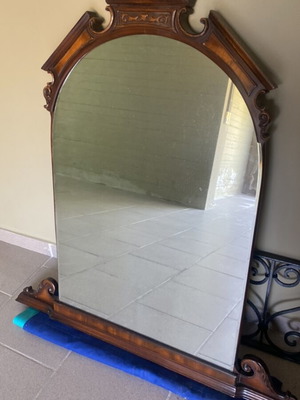 Wooden mirror used, height 120 cm, width 116 cm