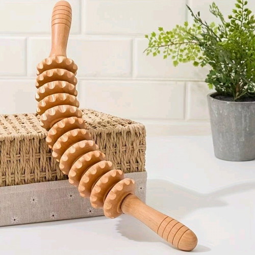 Wooden body massager with 12 rollers new