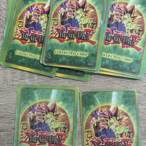 Yu-Gi-Oh! cards used, old collections with 34 green and 32 red backs