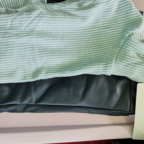 Leggings and Polo Set new, size S, eco leather and textured knit